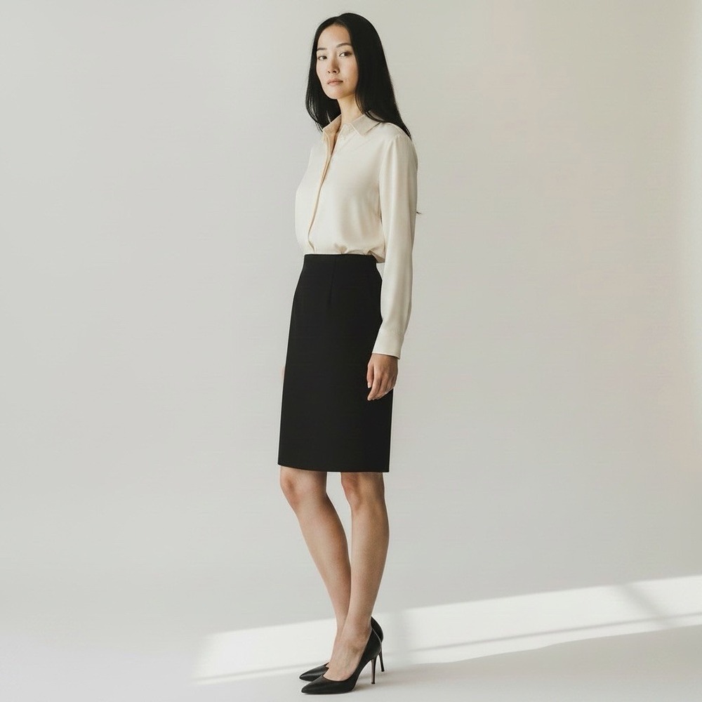 NWT Misook Black Knit Pencil Skirt M Medium Career Wear Business Luxury 208